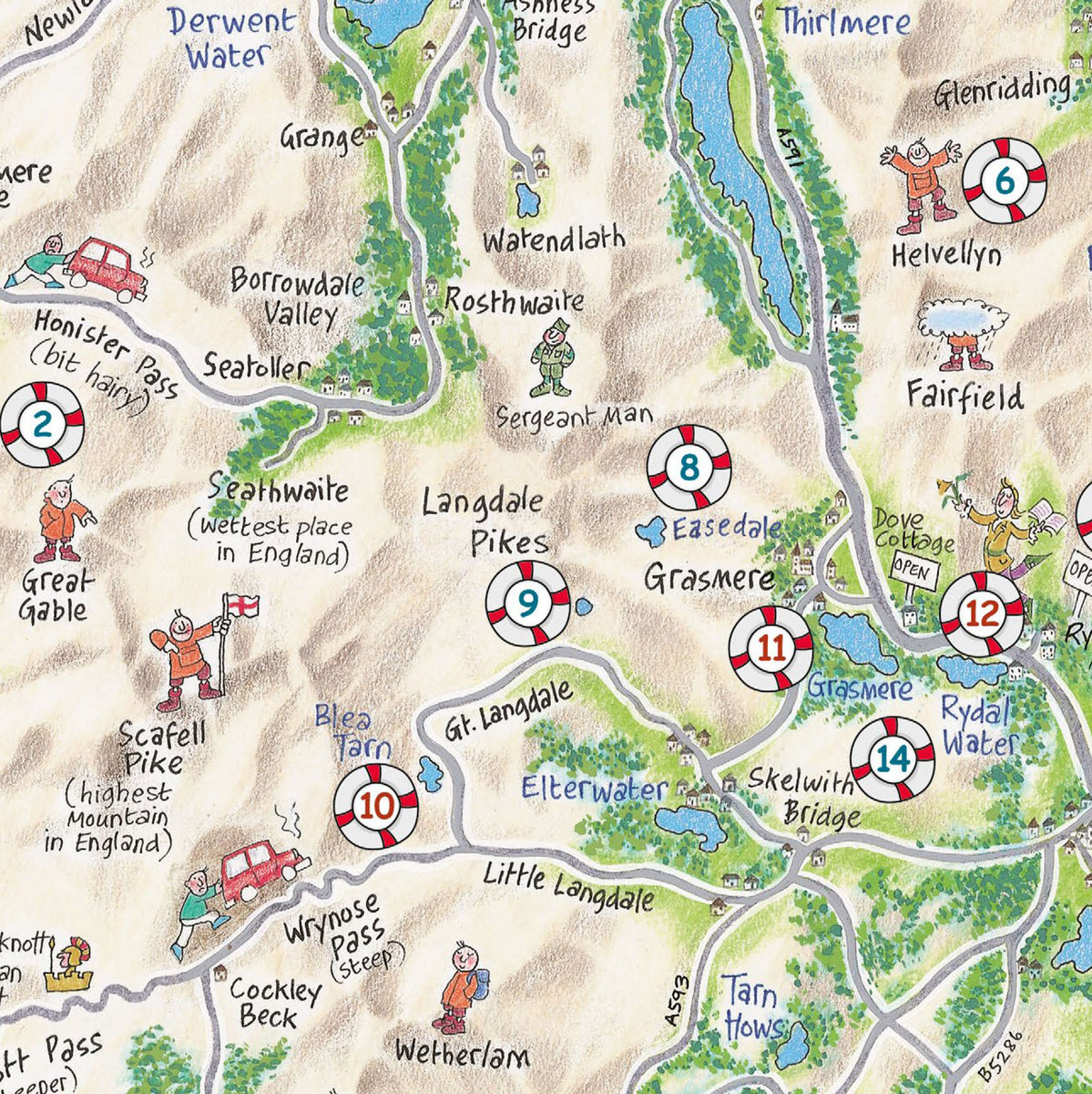 Lake District Wild Swimmer's Lap Map | Cardtoons Publications – Great ...