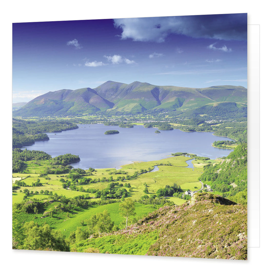 Derwent Water & Skiddaw Greetings Card from the Landmark Photographic range by Cardtoons